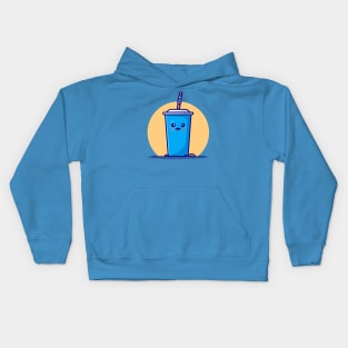 Cute Drink Cup Cartoon Vector Icon Illustration Kids Hoodie